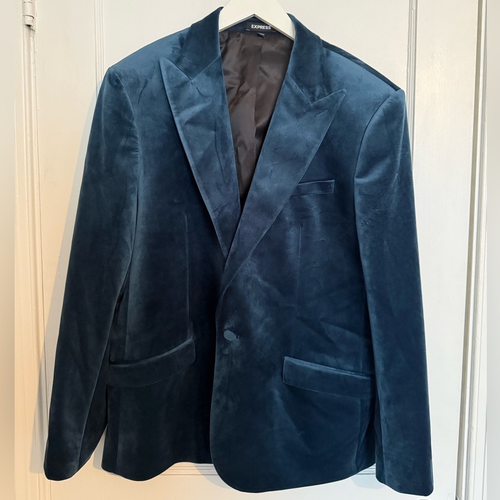 Express Men’s Teal Velvet Blazer